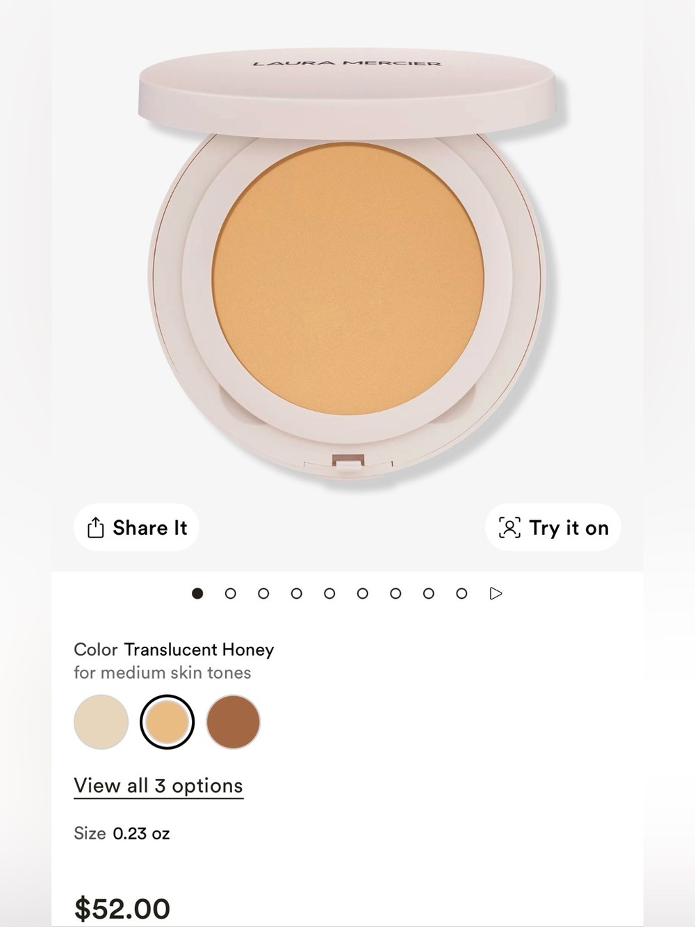 (4) NEW - Laura Mercier - Translucent Pressed Setting Powder - Translucent Honey